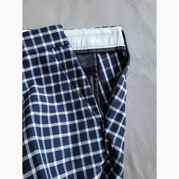 NWOT J. Crew Martie Slim Cropped Pant in Bi-Stretch Navy/White Gingham - Picture 8 of 14